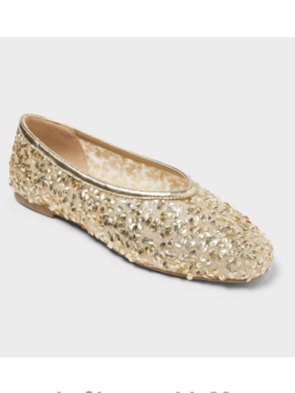 NWT A New Day Sammie Gold Women's Ballet Flat with Memory Foam Insole